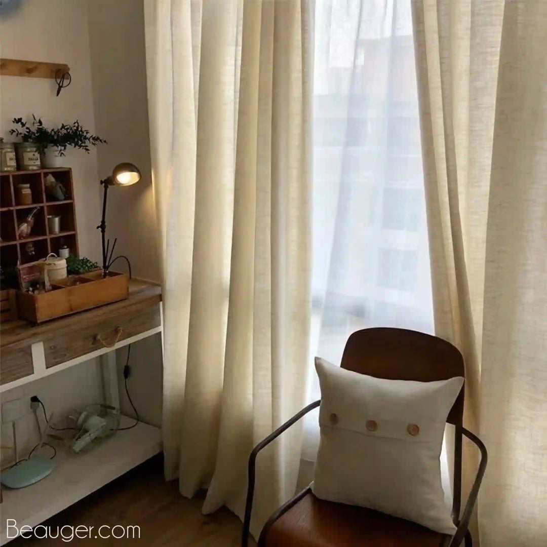 Rideau lin beige en Coton et lin | Beauger Intemporel-Beauger-1