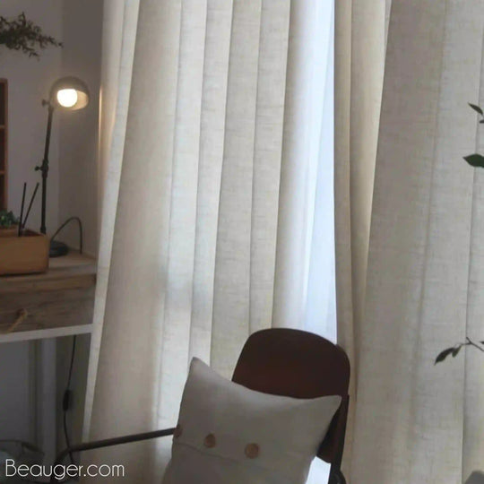 Rideau lin beige en Coton et lin | Beauger Intemporel-Beauger-4