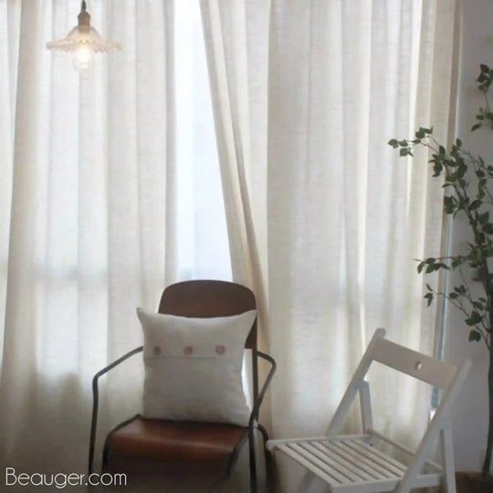 Rideau lin beige en Coton et lin | Beauger Intemporel-Beauger-5