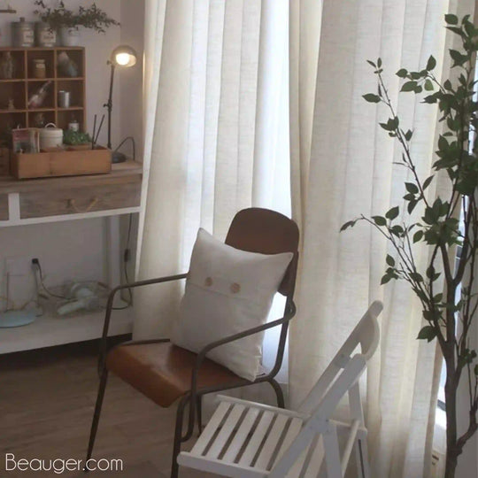 Rideau lin beige en Coton et lin | Beauger Intemporel-Beauger-6