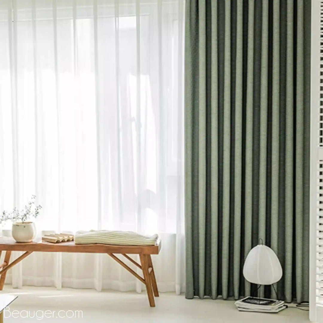 Rideau lin vert en Coton et lin | Beauger Prestige-Beauger-1