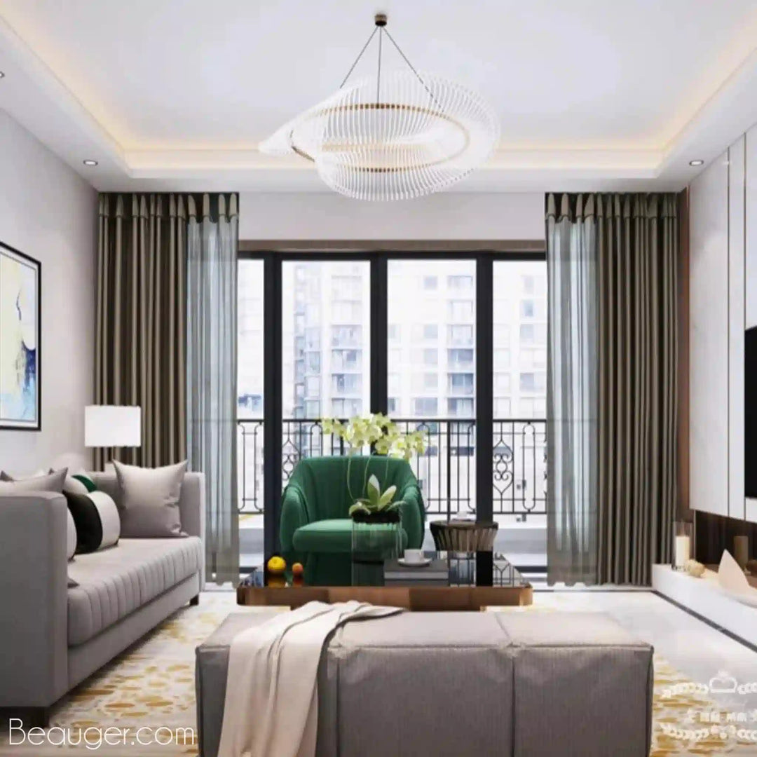 Rideaux pour salon gris et blanc | Beauger Intemporel-Beauger-1