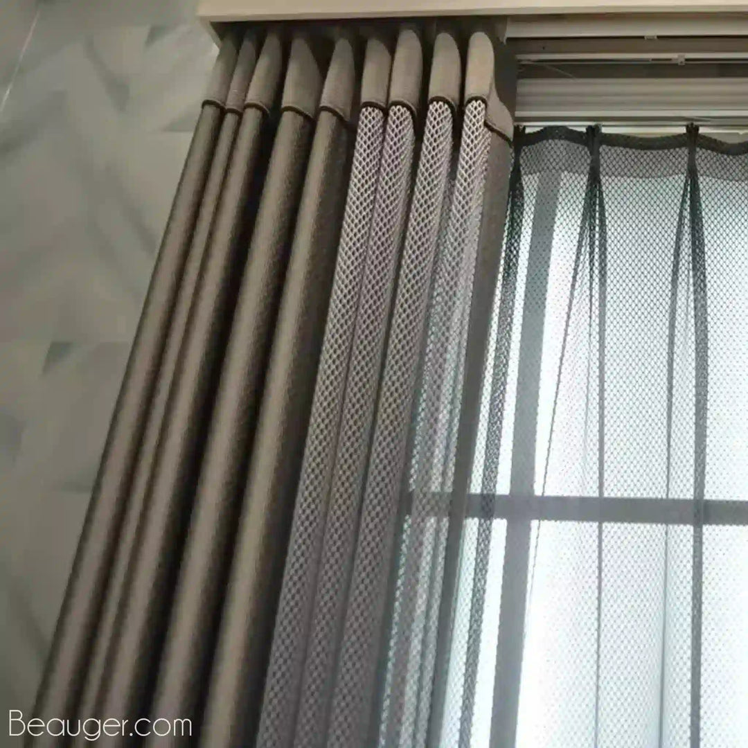 Rideaux pour salon gris et blanc | Beauger Intemporel-Beauger-4