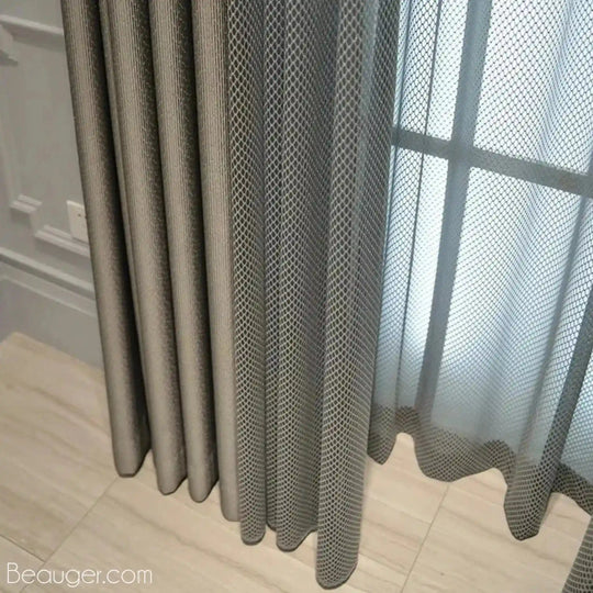 Rideaux pour salon gris et blanc | Beauger Intemporel-Beauger-7